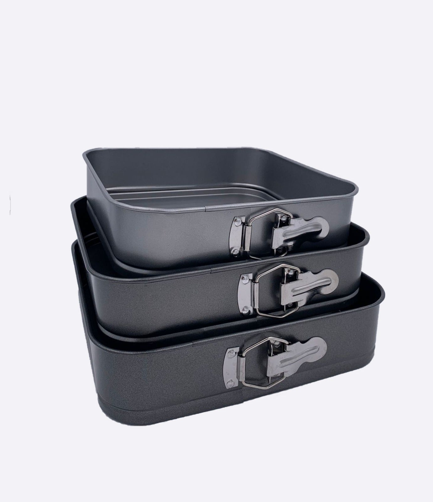 BAVARIA SET 3 TORTIERE QUADRATE 24/26/28 GRIGIE