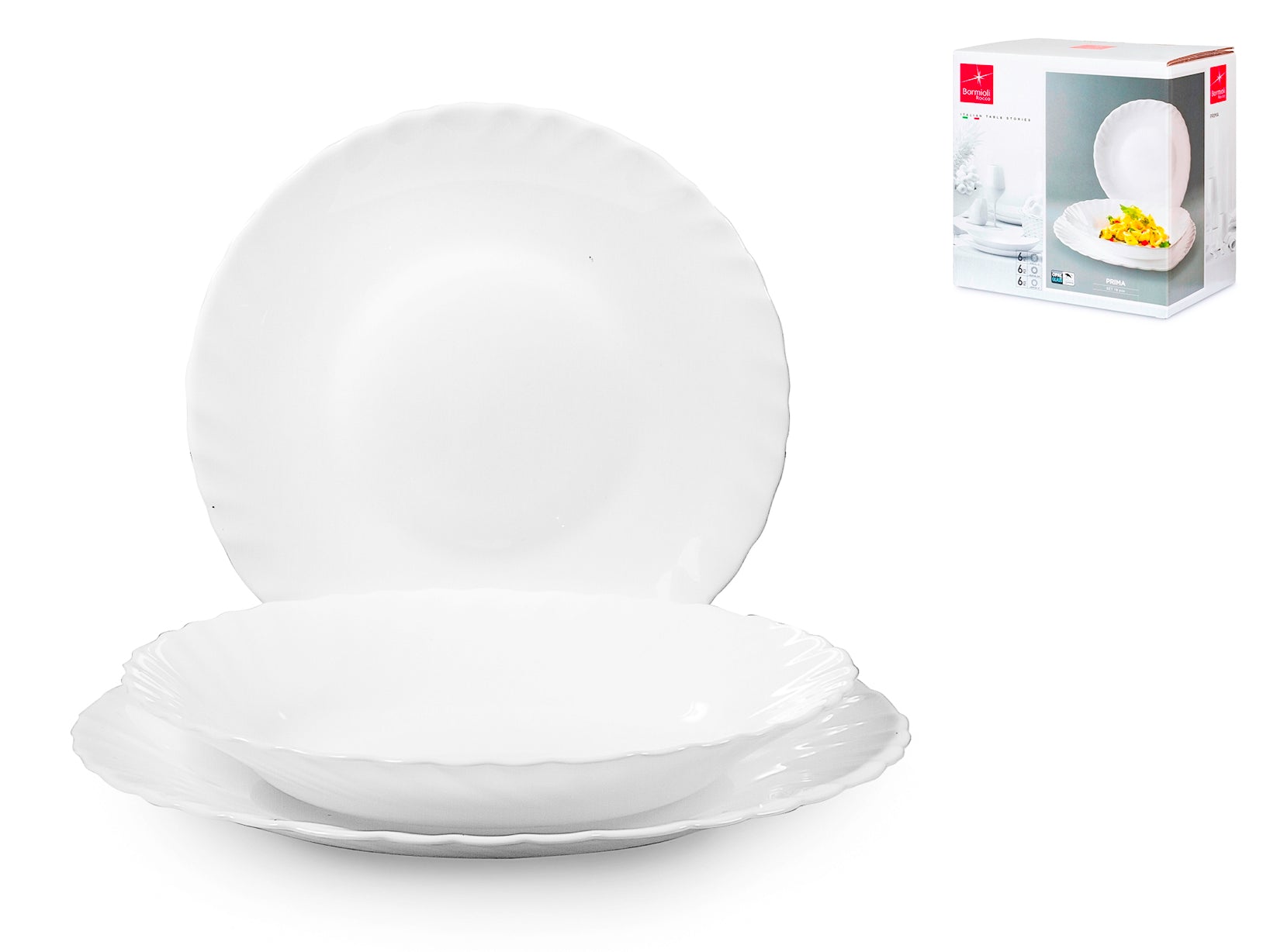 BORMIOLI SERVIZIO PIATTI 18PZ PRIMA ARCOPAL