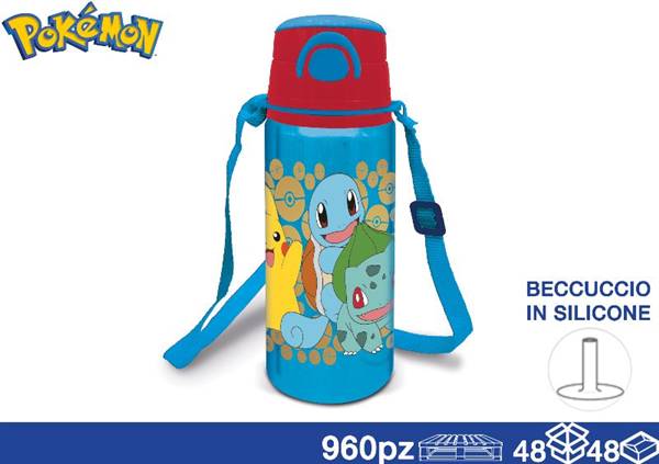 EOL BORRACCIA ALLUMINIO 730ML POKEMON CON TRACOLLA