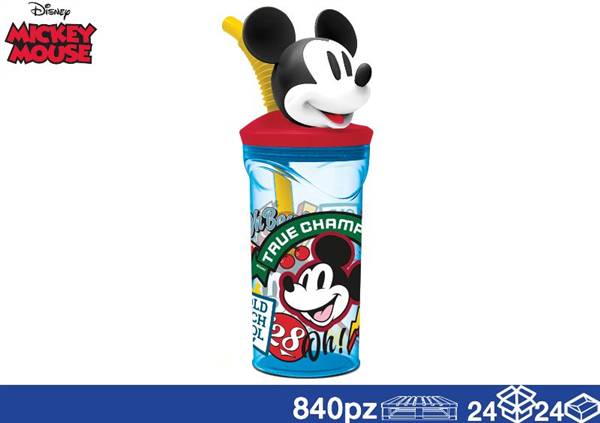 EOL BICCHIERE 3D C/CANN 360ML MICKEY 