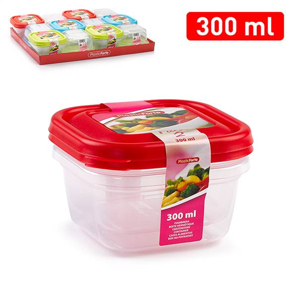 PLASTICFORTE CONTENITORI 2PZ 300ML QUAD 