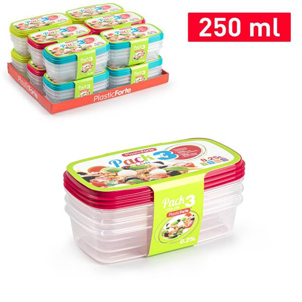PLASTICFORTE CONTENITORI 3PZ 0,25LT 