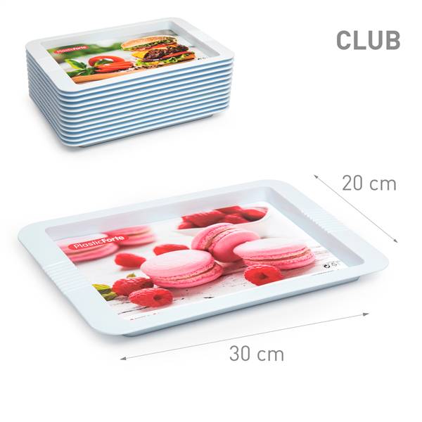 PLASTICFORTE VASSOIO CLUB BIANCO 30X20CM 