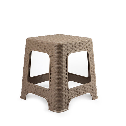 Plasticforte Sgabello Rattan Taupe Picco