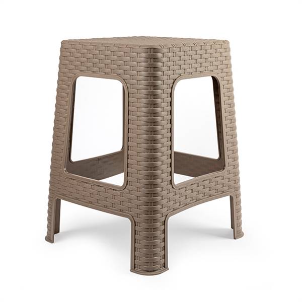 PLASTICFORTE SGABELLO RATTAN TAUPE GRAND 