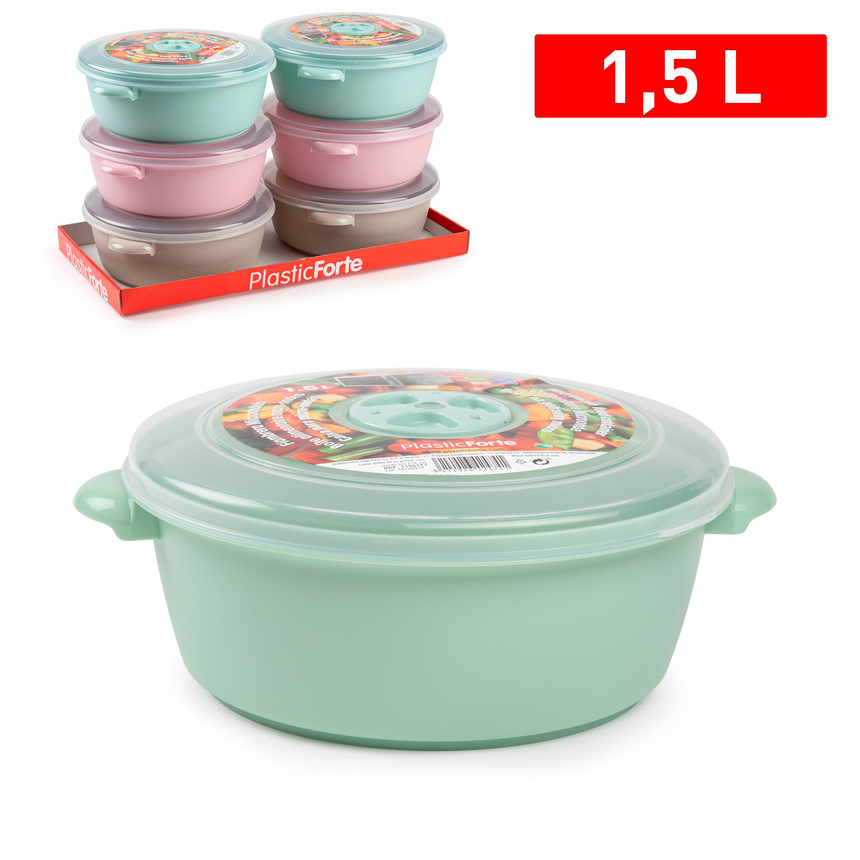 PLASTICFORTE CONTENITORE MICROONDE 1,5L SURT VRM