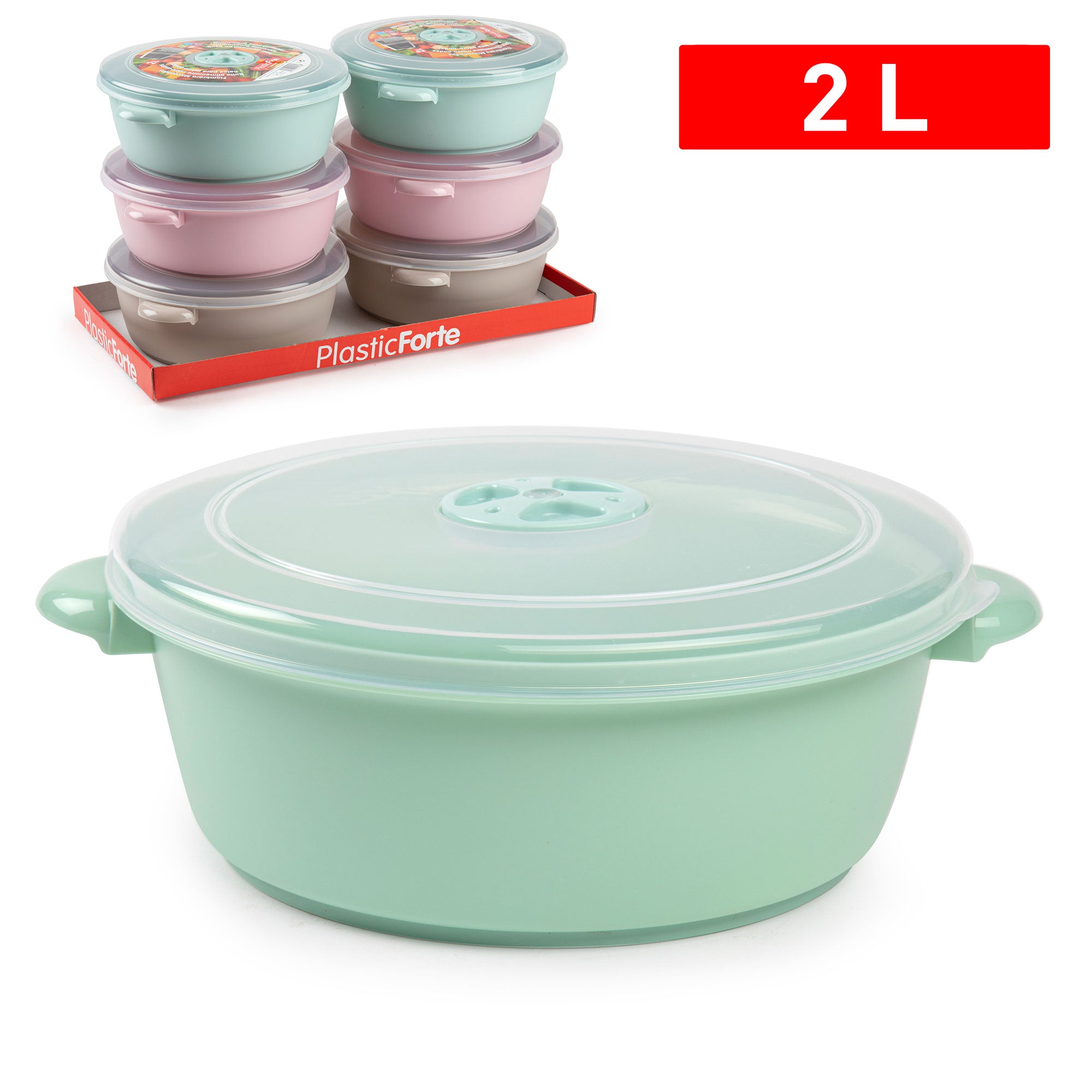 PLASTICFORTE CONTENITORE MICROONDE 2L SURT VRM