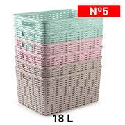 PLASTICFORTE CESTA RATTAN 18LT 38X28CM.