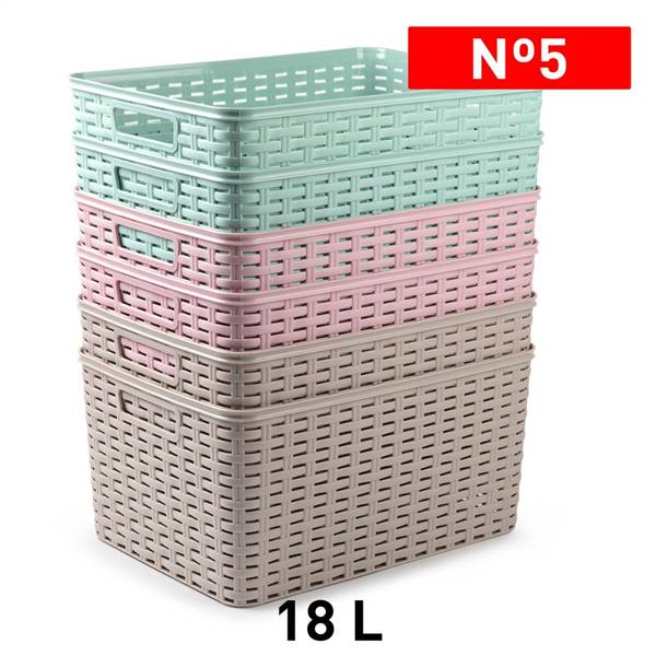 PLASTICFORTE CESTA RATTAN 18LT 38X28CM. 