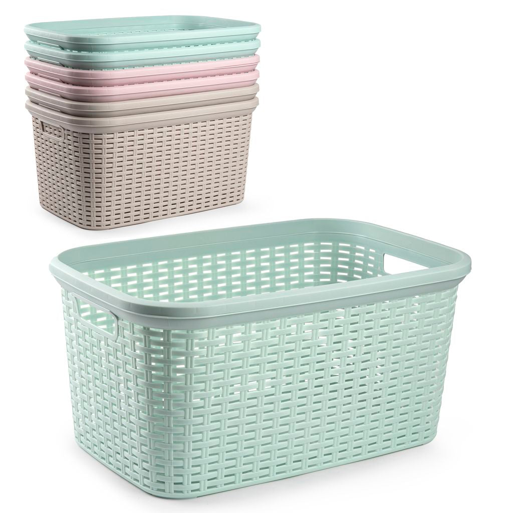PLASTICFORTE CESTO BIANCHERIA RATTAN 35L 53X36