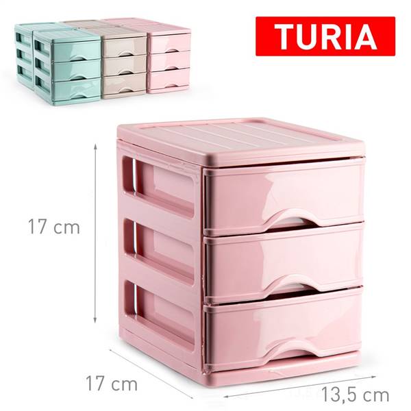 PLASTICFORTE CASSETTIERA 3CASSETTI TURIA SURTIDO VRM ALL