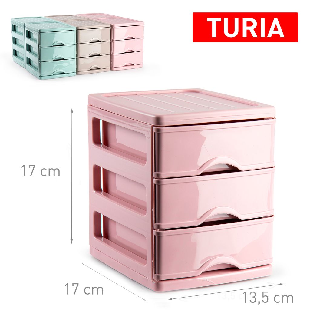 PLASTICFORTE CASSETTIERA 3CASSETTI TURIA SURTIDO VRM ALL