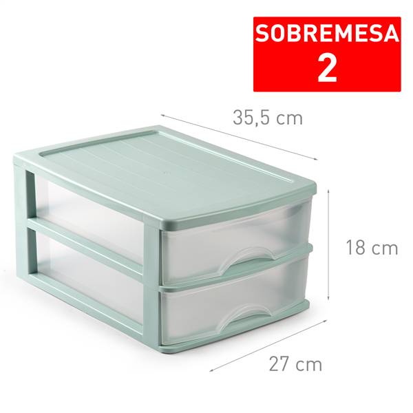 PLASTICFORTE CASSETTIERA 2CASS VERDE