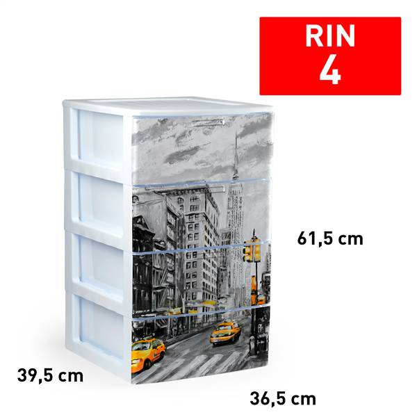 PLASTICFORTE CASSETTIERA 4CASS RIN DECO 