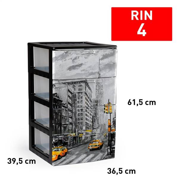 PLASTICFORTE CASSETTIERA 4CASS RIN BLACK 