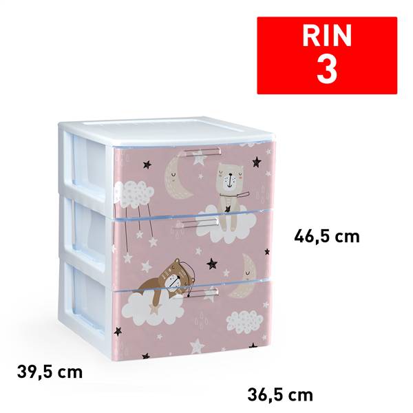 PLASTICFORTE CASSETTIERA 3CASS DECO33 