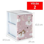 PLASTICFORTE CASSETTIERA 2CASS VOLGA DECO33