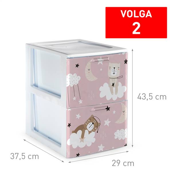 PLASTICFORTE CASSETTIERA 2CASS VOLGA DECO33