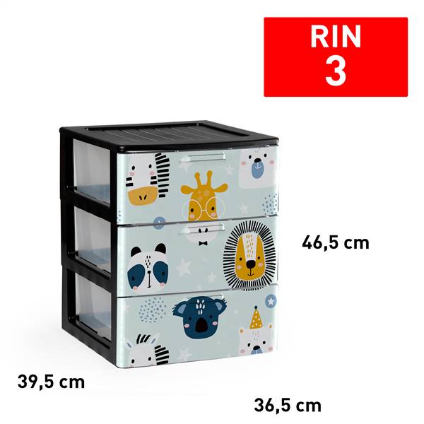 PLASTICFORTE CASSETTIERA 3CASS RIN BLACK 
