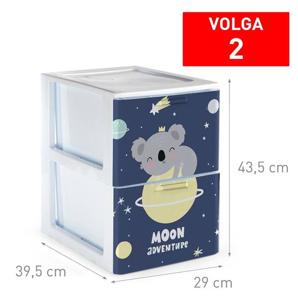PLASTICFORTE CASSETTIERA 2CASS VOLGA DECO39