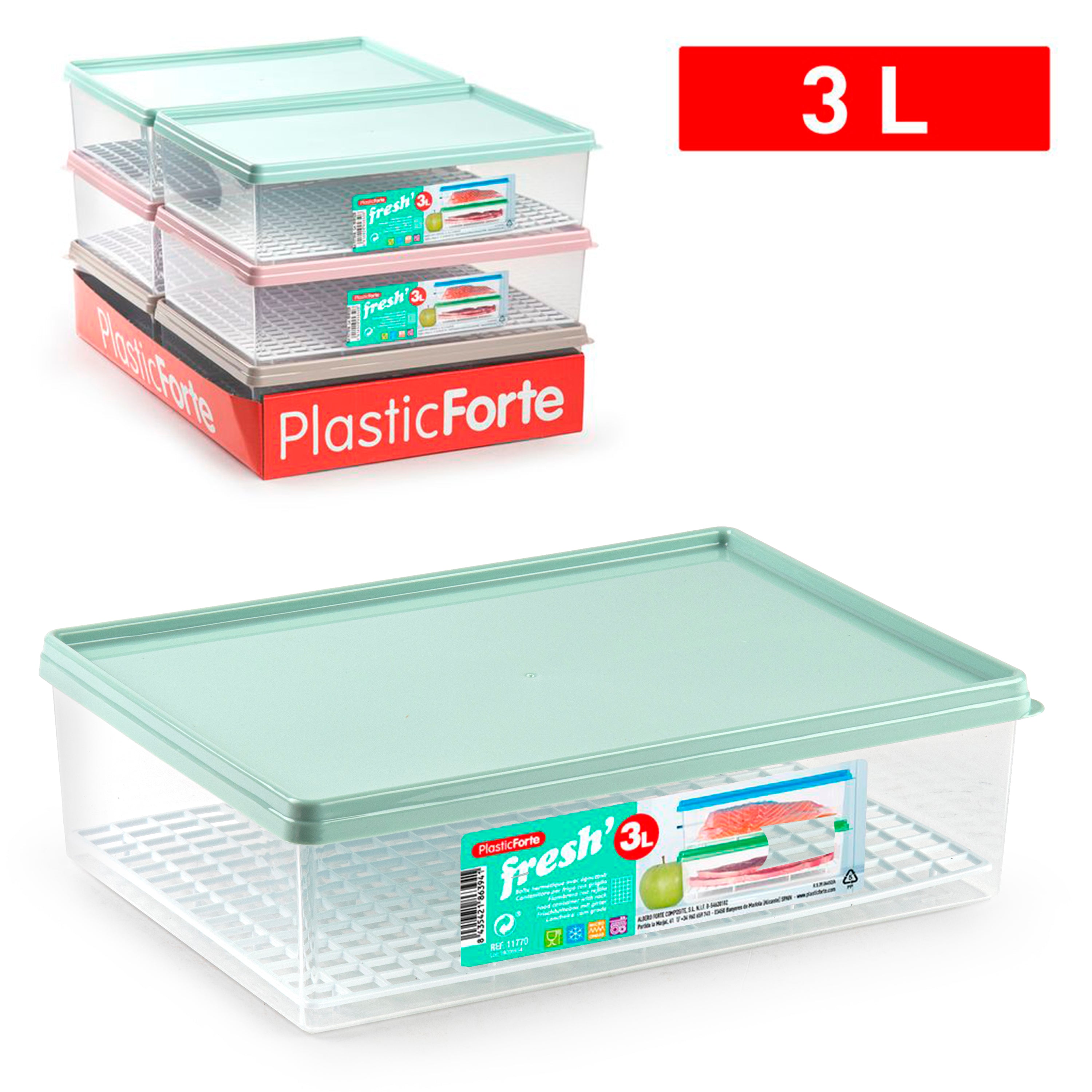 PLASTICFORTE CONTEN FRESH C/GRIGLIA 3LT SURT VRM