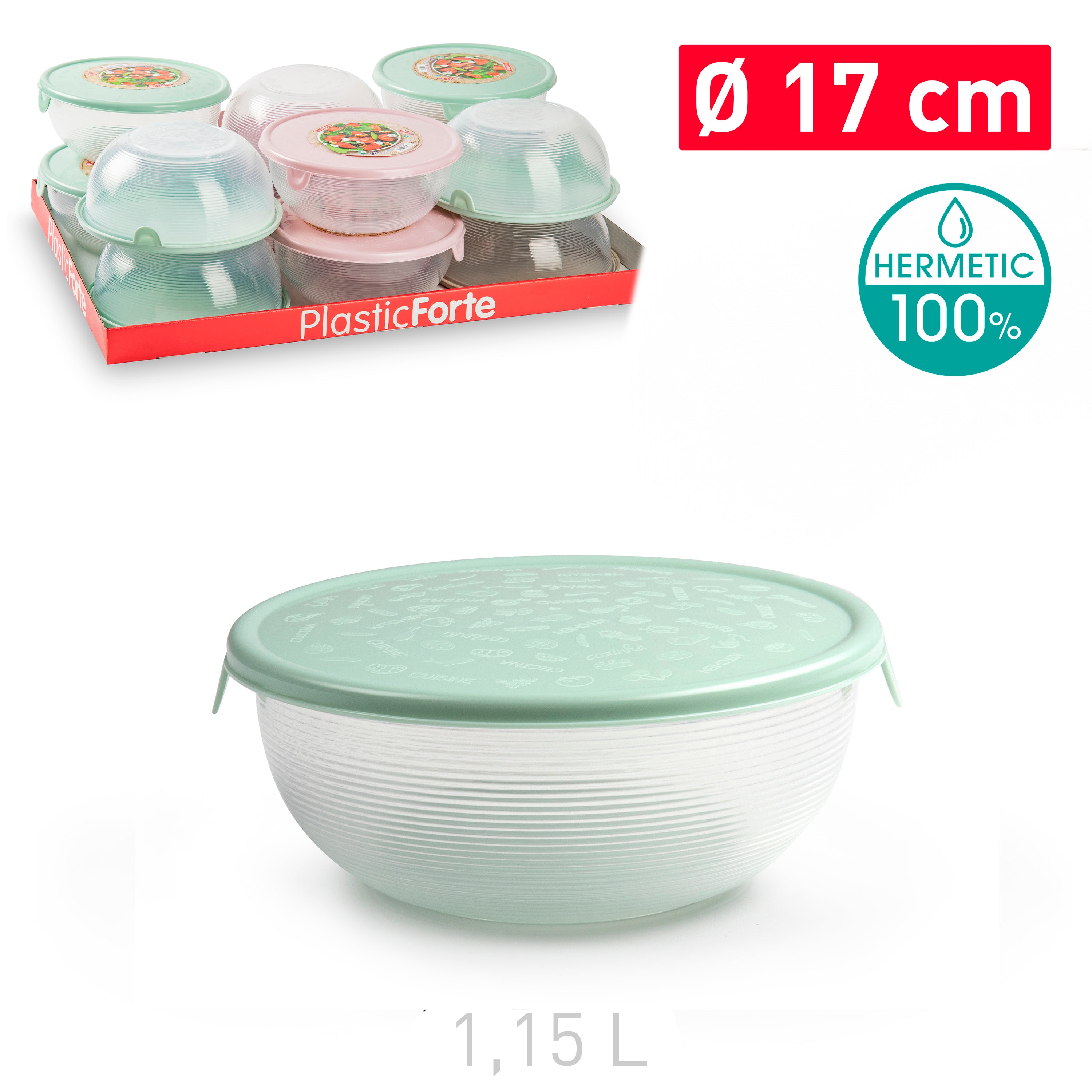 PLASTICFORTE CIOTOLA CON COPERCHIO CM.17