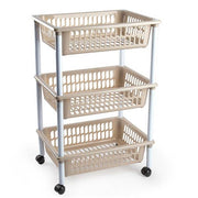 PLASTICFORTE CARRELLO A 3 PIANI MARRONE 