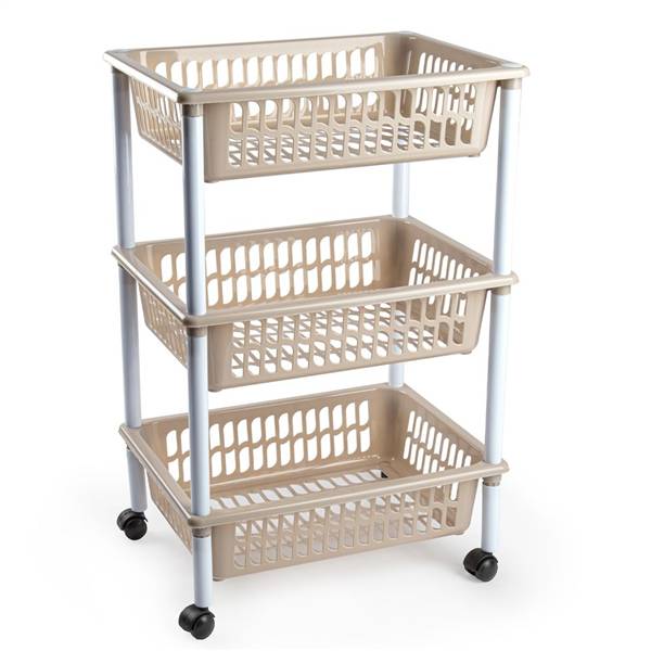 PLASTICFORTE CARRELLO A 3 PIANI MARRONE 