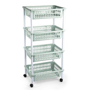 PLASTICFORTE CARRELLO A 4 PIANI VERDE 