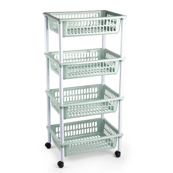 PLASTICFORTE CARRELLO A 4 PIANI VERDE 