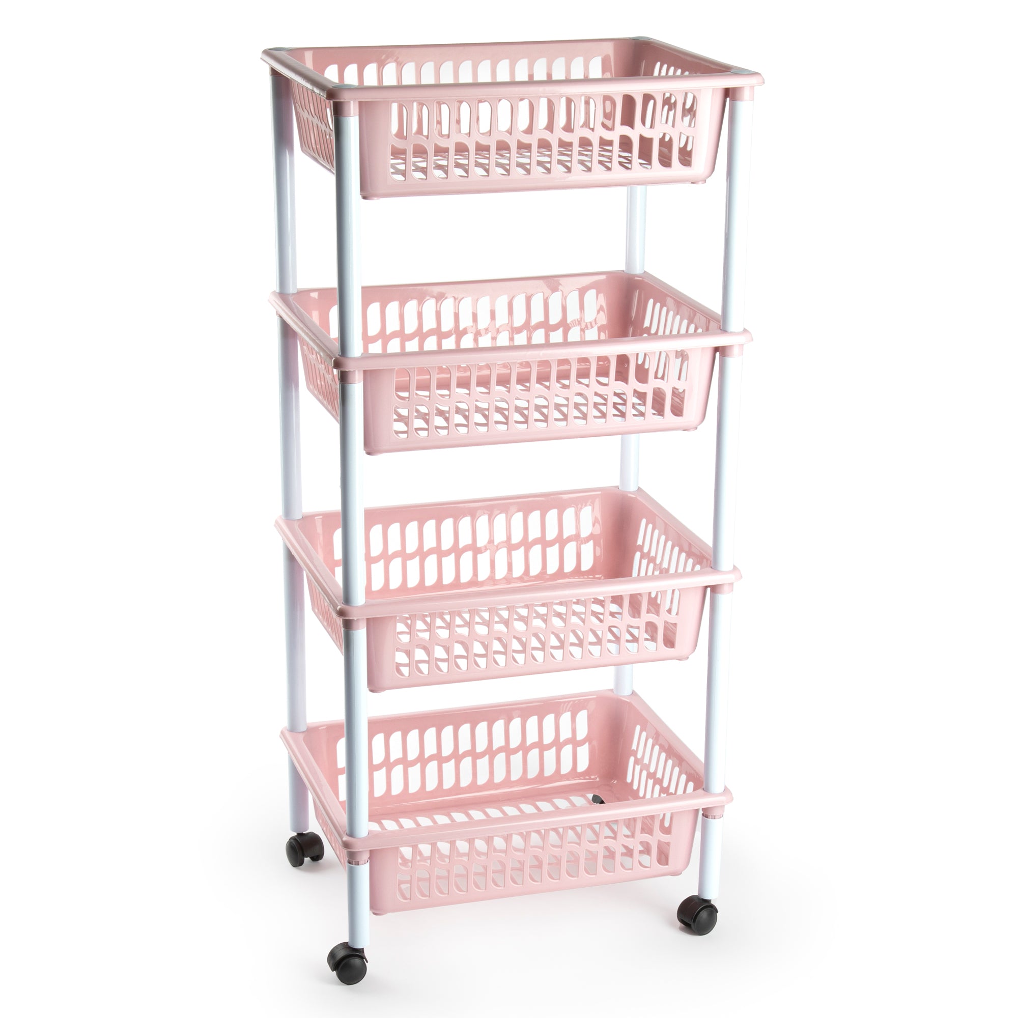 PLASTICFORTE CARRELLO A 4 PIANI ROSA