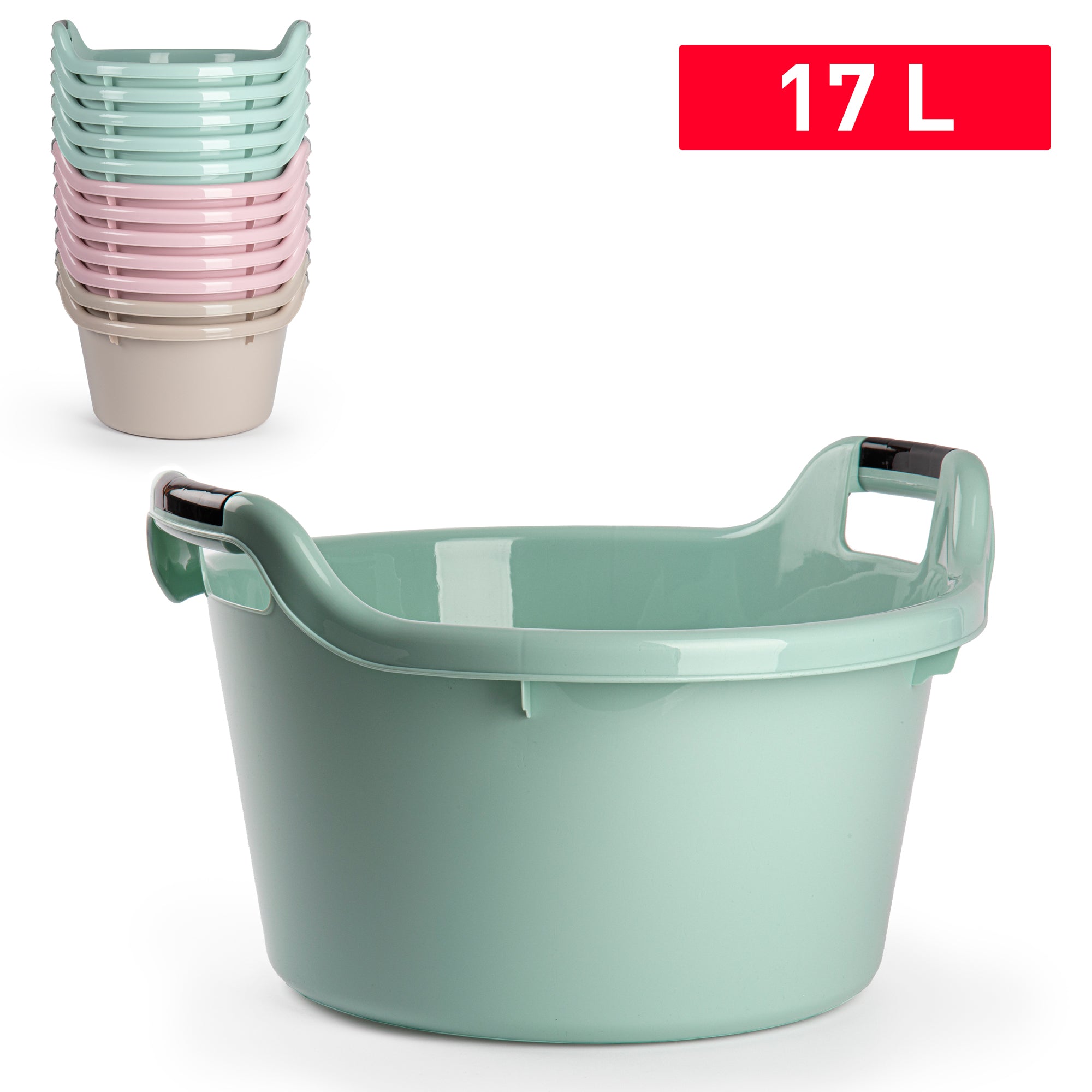 PLASTICFORTE BACINELLA TONDA 17L C/MAN CON MANIGLIA SURT VRM