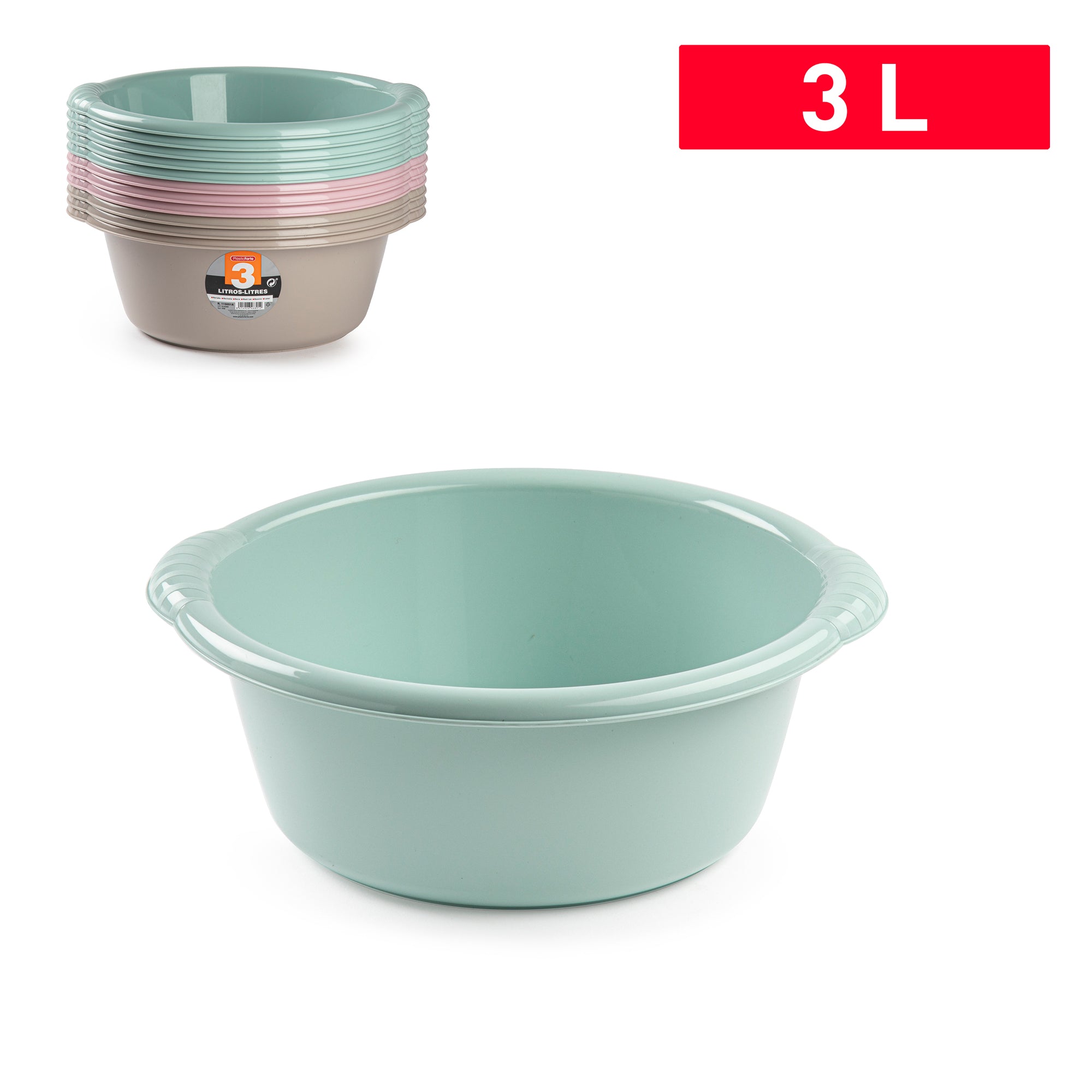 PLASTICFORTE BACINELLA TONDA 3LT N SURT VRM