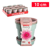 PLASTICFORTE PACK 3VASIGARDEN 10CM+SOTT0 VASO SURT VRM
