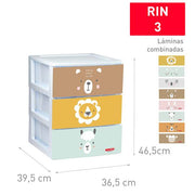 PLASTICFORTE CASSETTIERA 3CASS ZOO 
