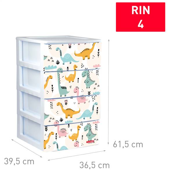 PLASTICFORTE CASSETTIERA 4CASS RIN DINO 
