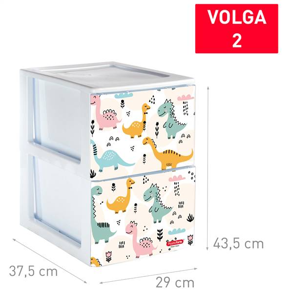 PLASTICFORTE CASSETTIERA 2CASS VOLGA DINO