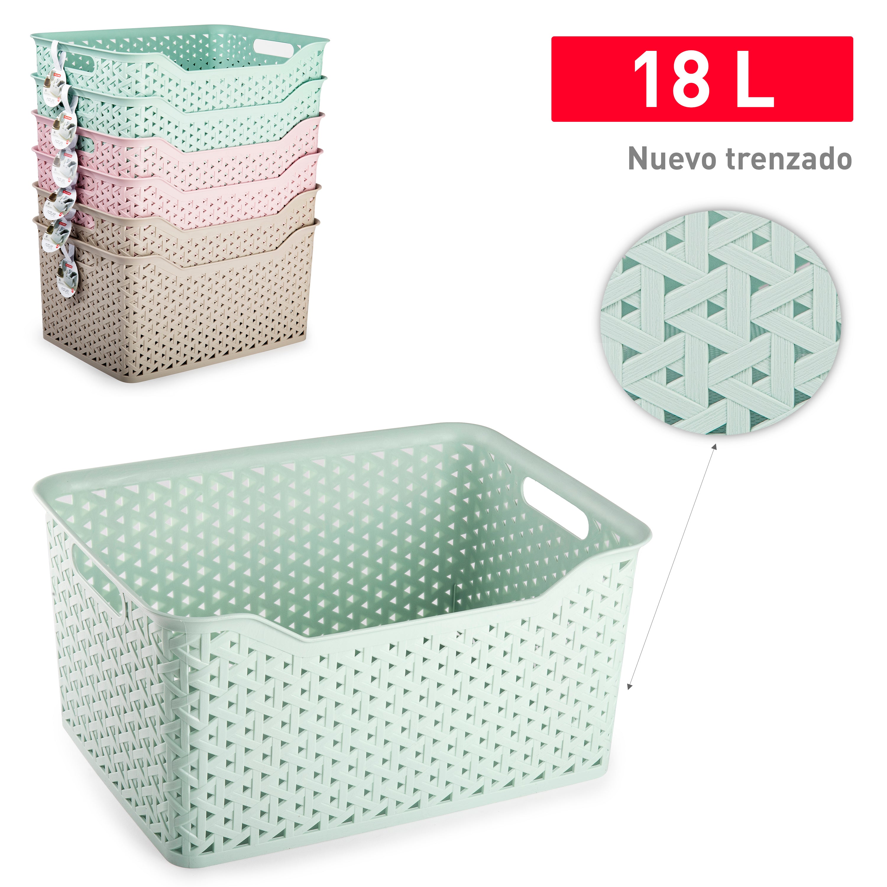 PLASTICFORTE CESTA NATURE 18L SURT VRM