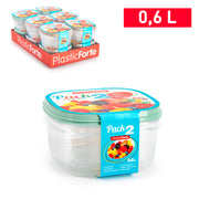 PLASTICFORTE PACK 2 CONTENITORI 0,6LT SURT VRM