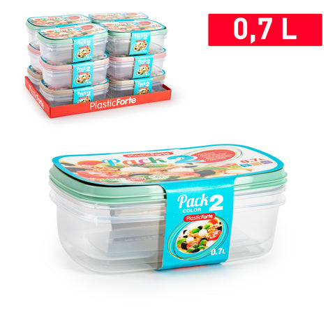 PLASTICFORTE PACK 2 CONTENITORI 0,7LT SURT VRM - Infinity Home Store