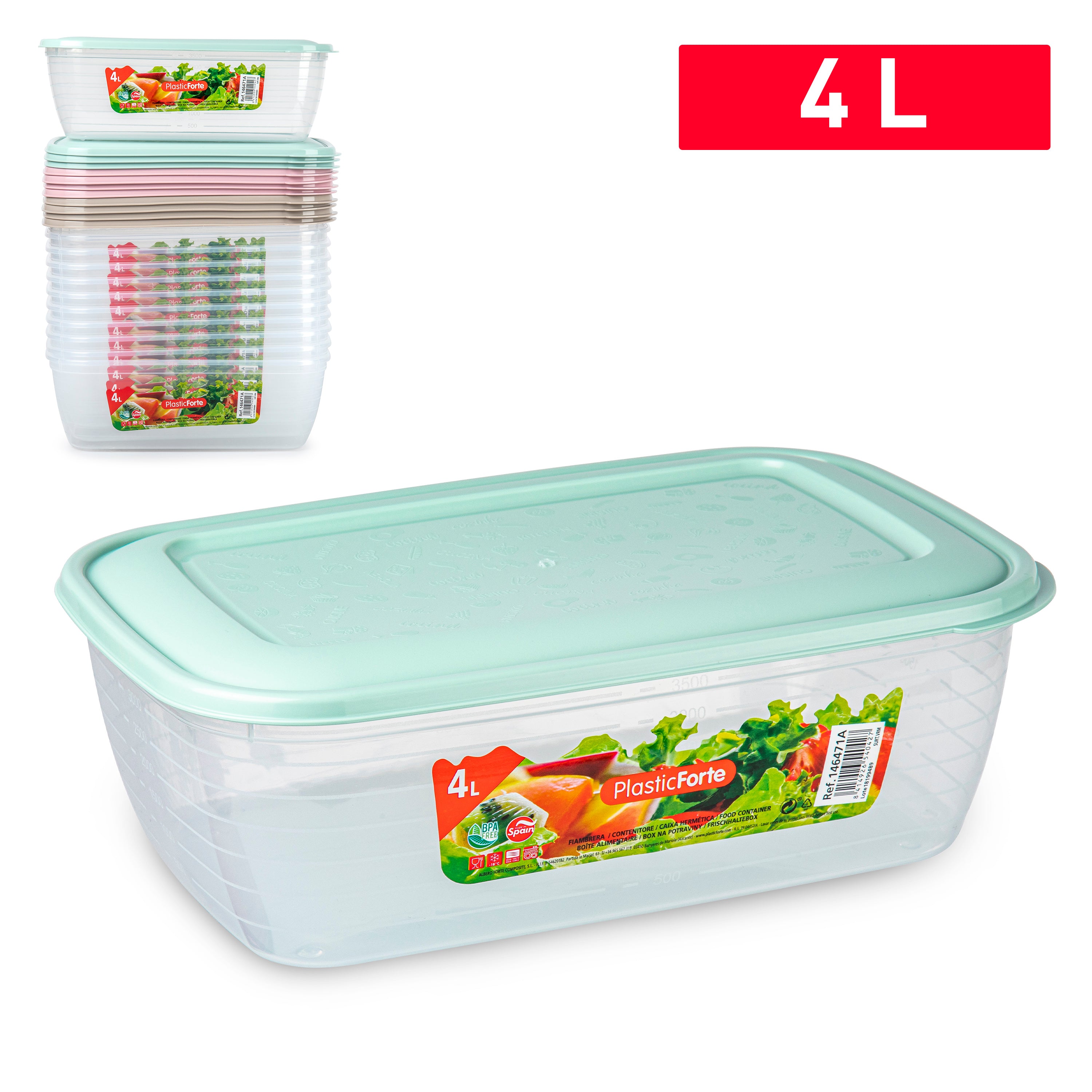 PLASTICFORTE CONTENITORE CLASSIC 4LT SURT VRM - Infinity Home Store