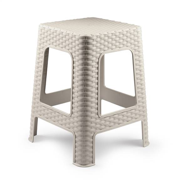 PLASTICFORTE SGABELLO RATTAN MARRONE 