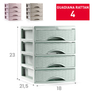PLASTICFORTE CASSETTIERA GUADIANA 4CASS RATTAN
