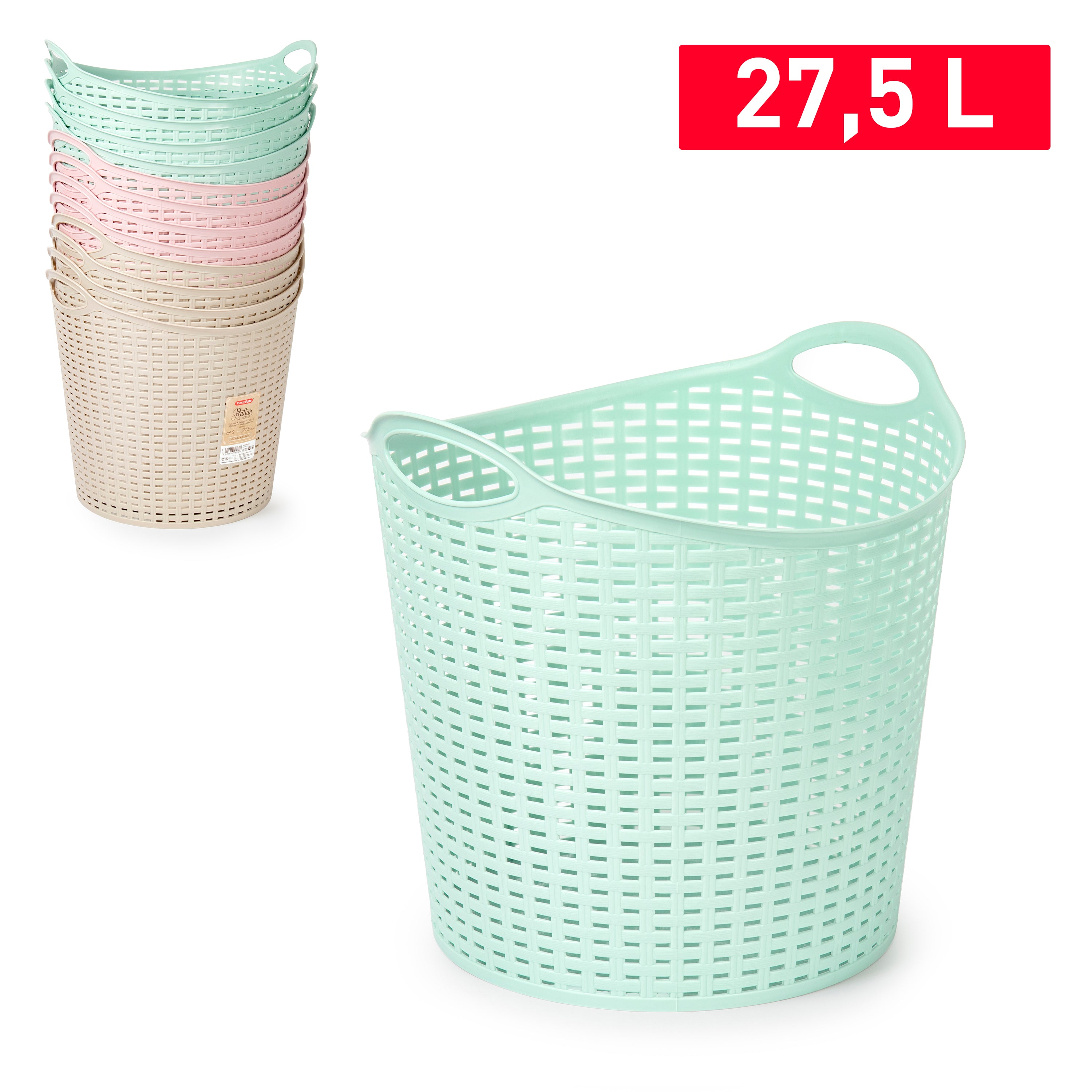 PLASTICFORTE CESTINO RATTAN 27,5 L 40X37 SURT VRM