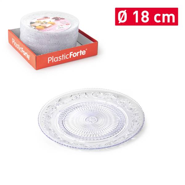 PLASTICFORTE PIATTO CRYSTAL 18CM TRASPAR 