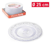 PLASTICFORTE PIATTO CRYSTAL 25CM TRASPAR 