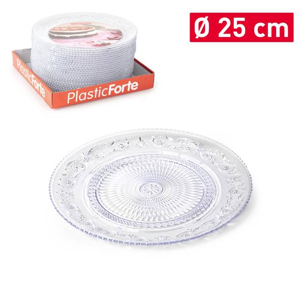 PLASTICFORTE PIATTO CRYSTAL 25CM TRASPAR 