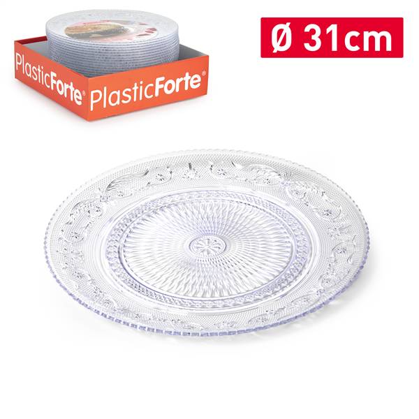 PLASTICFORTE PIATTO CRYSTAL 31CM TRASPAR 