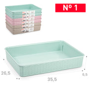 PLASTICFORTE VASSOIO VIMINI SURT VRM 26.5X35.5X6.5CM