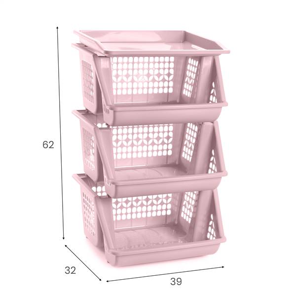 PLASTICFORTE SCAFFALI ROSA 62X32X39 CM